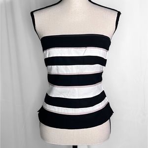 White House Black Market Striped Strapless Top Size 2